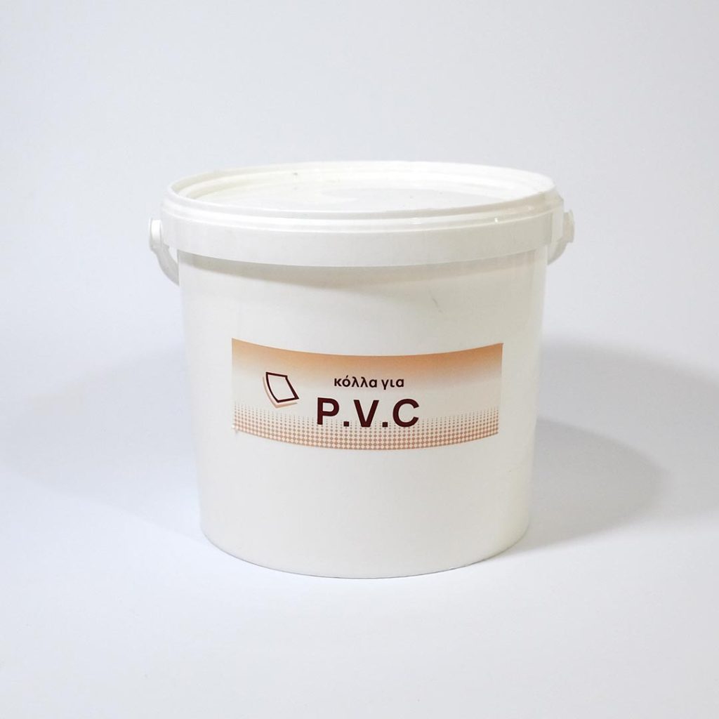 White liquid PVC glue bucket.