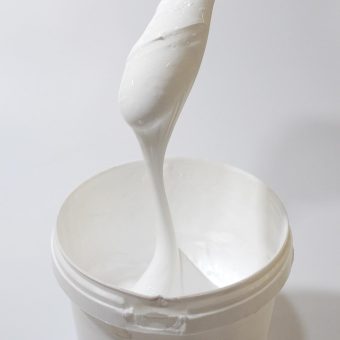 Close up of white liquid glue.