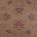 Close up of vintage printed flower-themed art paper.