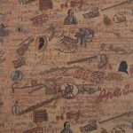 Close up of vintage printed musical-themed art paper.