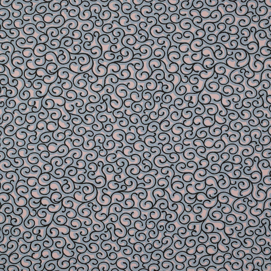 Close up of texture of Oratorio 20233 Blue-Pink PVC material.