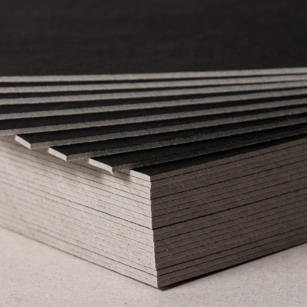 Solid One-Sided Grey, One-Sided Black Paperboard Sheets