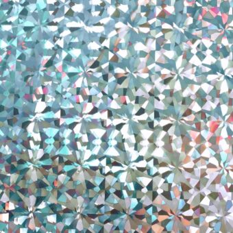 Close up of hot stamping foil 05B BROKEN GLASS HOLO SILVER.