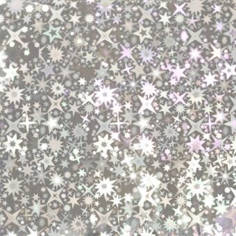 Close up of hot stamping foil 07 STARS HOLO SILVER