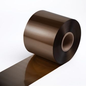 Close up of a hot-stamping foil roll in 162 brown.