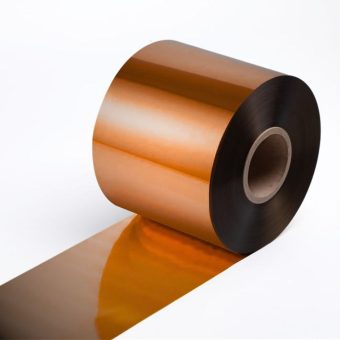 Close up of a hot-stamping foil roll in 811 copper.